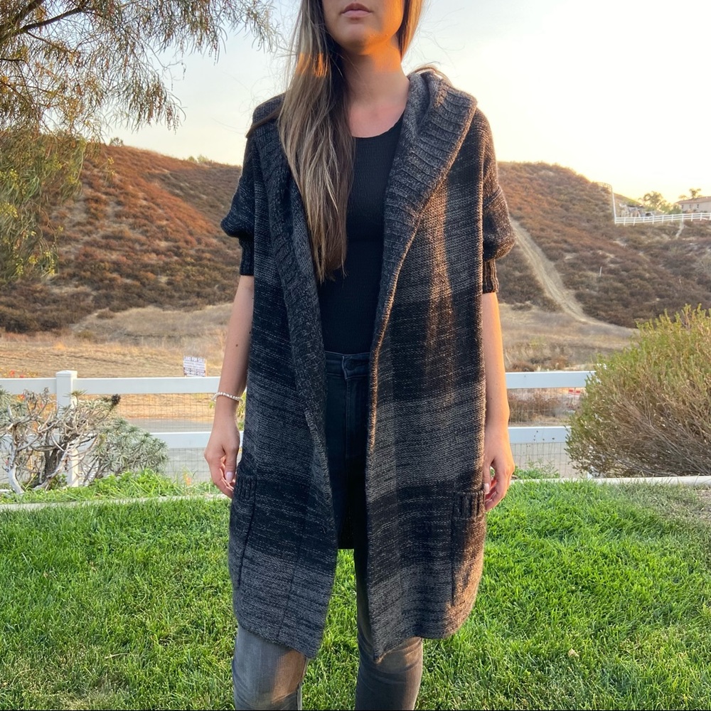 Vince Gray Hooded Cardigan